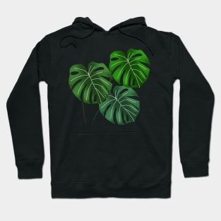 Monstera leaves - black Hoodie